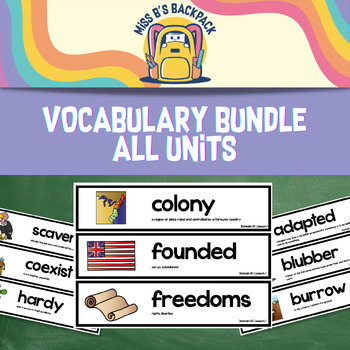 Preview of CKLA EngageNY Knowledge 1st Grade // Vocabulary Cards GROWING BUNDLE