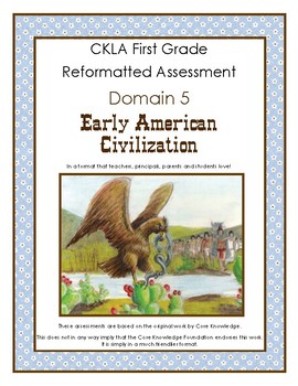 Preview of CKLA First Grade Domain 5 Early American Civilizations Alternative Assessment