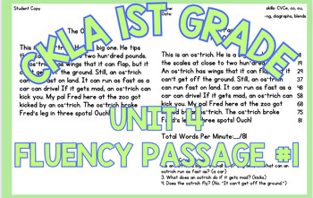 Preview of CKLA First Grade Fluency Passage: Unit 4, Week 1