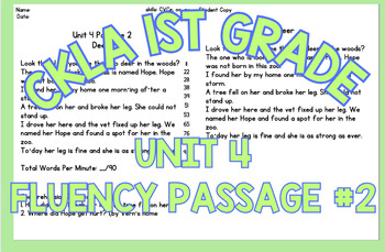 Preview of CKLA First Grade Fluency Passage: Unit 4, Week 2