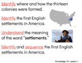 CKLA- First Grade- I Can Statements- Knowledge 10 (A New Nation)