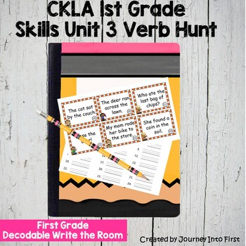 Preview of CKLA First Grade Unit 3 Verb Activity/Write the Room
