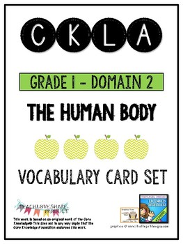 Preview of CKLA Grade 1 Domain 2 The Human Body Vocabulary Card Set