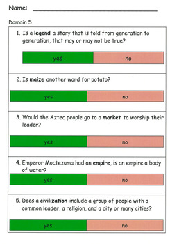 Preview of CKLA Grade 1 Domain 5 " Early American Civilizations" Assessment