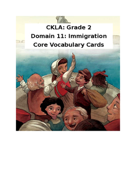 Preview of CKLA Grade 2: Domain 11: Immigration Common Core Vocabulary Image Cards