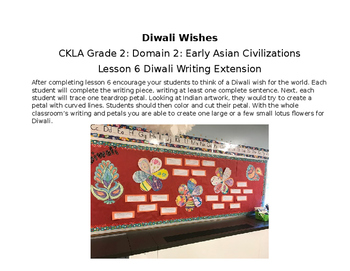 Preview of CKLA Grade 2: Domain 2: Early Asian Civilizations Lesson 6 Diwali Writing