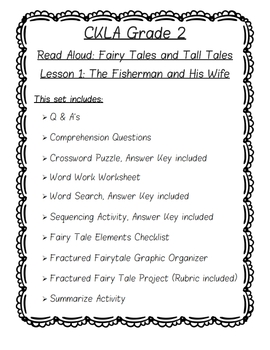 Preview of CKLA Grade 2- Read Aloud Fairy Tales and Tall Tales: Fisherman and His Wife