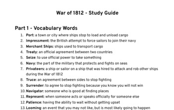 Preview of CKLA Grade 2 - War of 1812 Study Guide