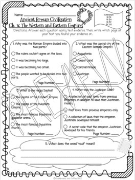 Preview of CKLA Grade 3 Ancient Rome Ch. 16 Chapter Quiz (2nd edition)