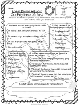 Preview of CKLA Grade 3 Ancient Rome Ch. 8 Chapter Quiz (2nd edition)