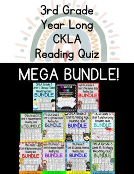 Preview of CKLA Grade 3 Reading Quiz Year Long MEGA BUNDLE (1st edition)