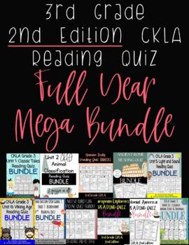 Preview of CKLA Grade 3 Reading Quiz Year Long MEGA BUNDLE (2nd edition)