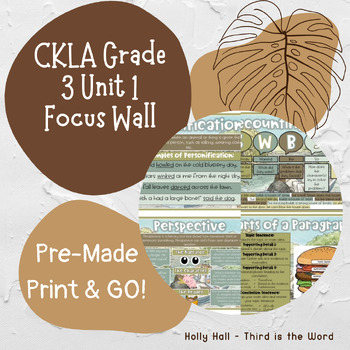 Preview of CKLA Grade 3 Unit 1 Focus Wall