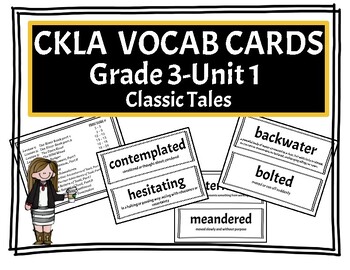 Preview of CKLA Grade 3 Unit 1 - Vocabulary Cards - Classic Tales