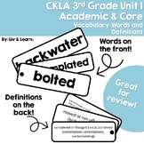 CKLA Grade 3 Unit 1 Vocabulary Words and Definitions