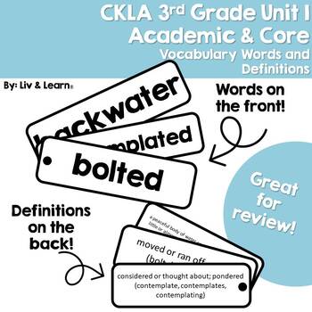 Preview of CKLA Grade 3 Unit 1 Vocabulary Words and Definitions