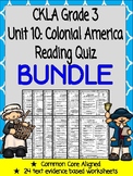CKLA Grade 3 Unit 10 Colonial America Reading Quiz BUNDLE 