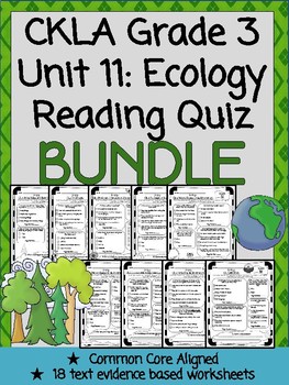 Preview of CKLA Grade 3 Unit 11 Ecology Reading Quiz BUNDLE (1st & 2nd edition)