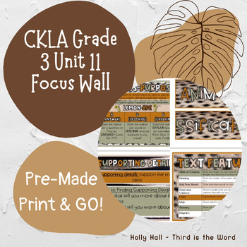 Preview of CKLA Grade 3 Unit 2 Focus Wall