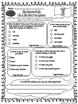 ckla grade 3 unit 3 ch 5 human body reading quiz 1st edition tpt