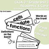 CKLA Grade 3 Unit 3 Vocabulary Words and Definitions
