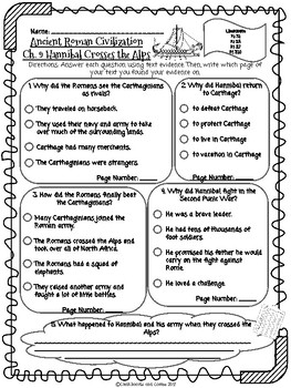 Preview of CKLA Grade 3 Unit 4 Ch. 9 Ancient Rome Reading Quiz (1st edition)