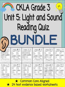 Preview of CKLA Grade 3 Unit 5 Light and Sound Reading Quiz BUNDLE (1st & 2nd edition)