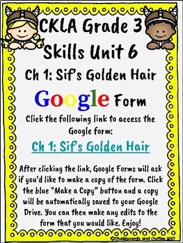 Preview of CKLA Grade 3 Unit 6: Vikings Ch. 1 Google Form (1st & 2nd edition)