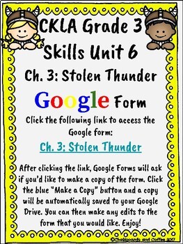 Preview of CKLA Grade 3 Unit 6: Vikings Ch. 3 Google Form (1st & 2nd edition)