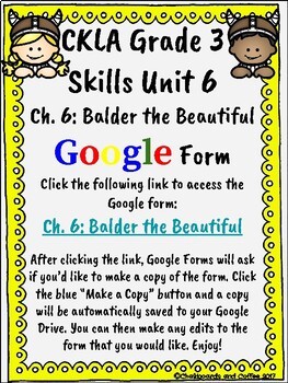 Preview of CKLA Grade 3 Unit 6: Vikings Ch. 6 Google Form (1st & 2nd edition)