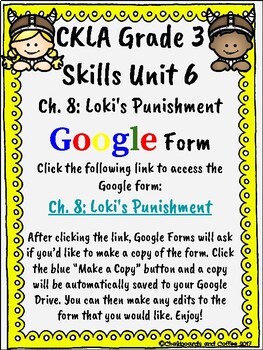 Preview of CKLA Grade 3 Unit 6: Vikings Ch. 8 Google Form (1st & 2nd edition)