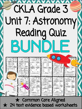 Preview of CKLA Grade 3 Unit 7 Astronomy Reading Quiz BUNDLE (1st edition)