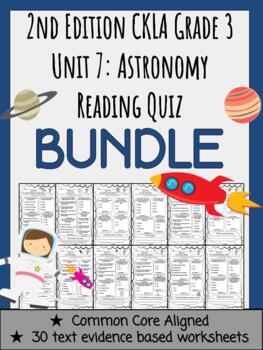 Preview of CKLA Grade 3 Unit 7 Astronomy Reading Quiz BUNDLE (2nd edition)