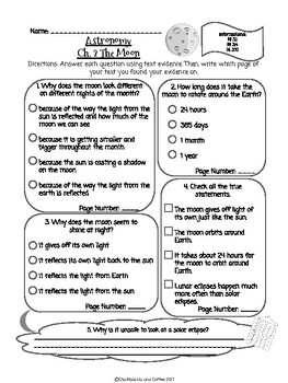 Preview of CKLA Grade 3 Unit 7 Ch. 2 Astronomy Reading Quiz (2nd edition)