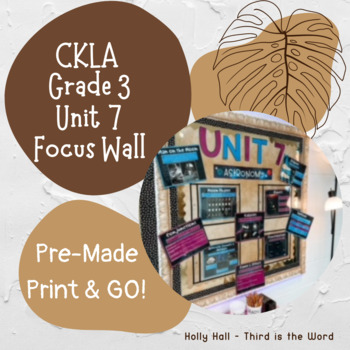 Preview of CKLA Grade 3 Unit 7 Focus Wall