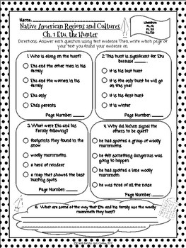 Preview of CKLA Grade 3 Unit 8 Ch. 1 Native Americans Reading Quiz (1st edition)