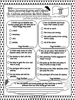 Preview of CKLA Grade 3 Unit 8 Ch. 2 Native Americans Reading Quiz (1st edition)