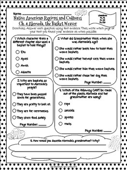 Preview of CKLA Grade 3 Unit 8 Ch. 4 Native Americans Reading Quiz (1st edition)