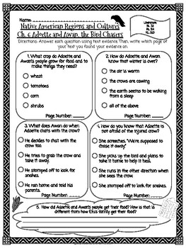 Preview of CKLA Grade 3 Unit 8 Ch. 6 Native Americans Reading Quiz (2nd edition)