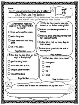 Preview of CKLA Grade 3 Unit 8 Ch. 7 Native Americans Reading Quiz (2nd edition)