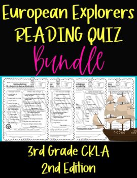 Preview of CKLA Grade 3 Unit 9 European Explorers Reading Quiz BUNDLE (2nd edition)