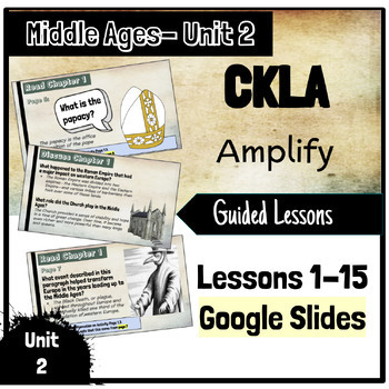 Preview of CKLA Grade 4, Unit 2 Part 1 Middle Ages Guided Google Slides (Amplify)