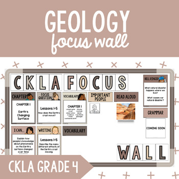Preview of CKLA Grade 4 Unit 5 Geology Focus Wall: I Can Statements, Bell Ringers+