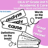 CKLA Grade 4 Unit 5 Vocabulary Words and Definitions