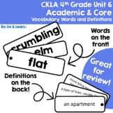 CKLA Grade 4 Unit 6 Vocabulary Words and Definitions