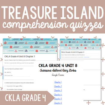 Preview of CKLA Grade 4 Unit 8 Treasure Island: Comprehension Quizzes {Digital}