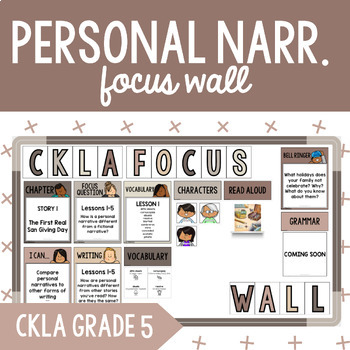 Preview of CKLA Grade 5 Unit 1 Personal Narrative Focus Wall I Can Statements, Bell Ringers