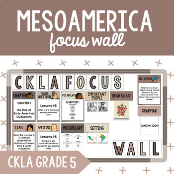 Preview of CKLA Grade 5 Unit 2 Mesoamerica Focus Wall I Can Statements, Bell Ringers & More