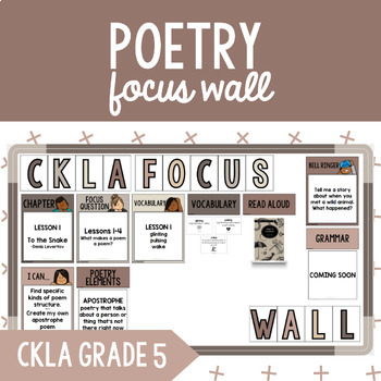 Preview of CKLA Grade 5 Unit 3 Poetry Focus Wall: I Can Statements, Bell Ringers, and More