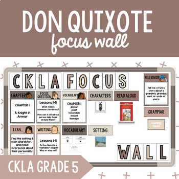 Preview of CKLA Grade 5 Unit 4 Don Quixote Focus Wall: I Can Statements, Bell Ringers, +
